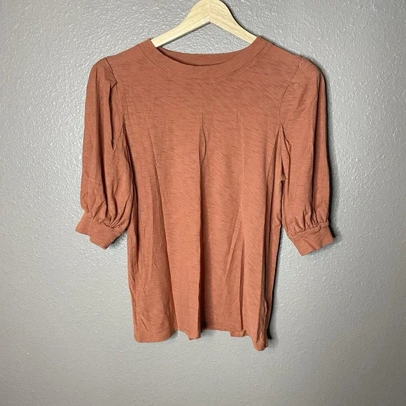 Nation LTD top Orange Loren Balloon sleeves Women's Size Small - Picture 1 of 3